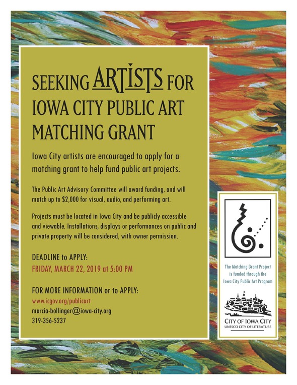 Public Art Matching Grant flyer