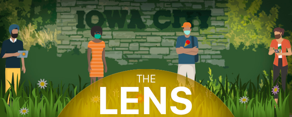 The logo for The Lens newsletter. 