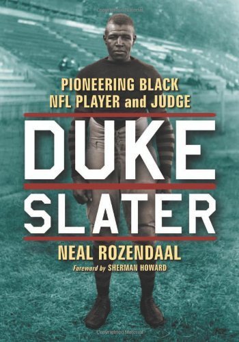 A book about Duke Slater is shown. 