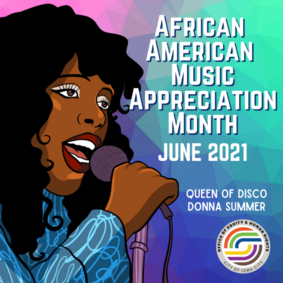 A graphic promoting African American Music Appreciation Month. 