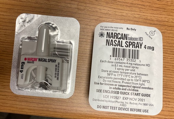 Photo of a Narcan dispenser