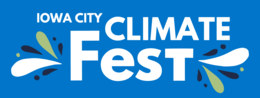 Climate fest logo rectangle filled blue