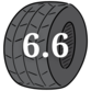 A tire with 6.6 on it. 