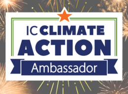 Climate Ambassador logo with fireworks
