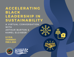 A graphic for the Accelerating Black Leadership in Sustainability event
