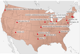 a map of urban heat island investigation communities 