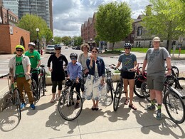 participants in the MPO-JC bus, bike, car race are pictured