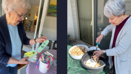 Oaknoll residents are pictured with their handiwork