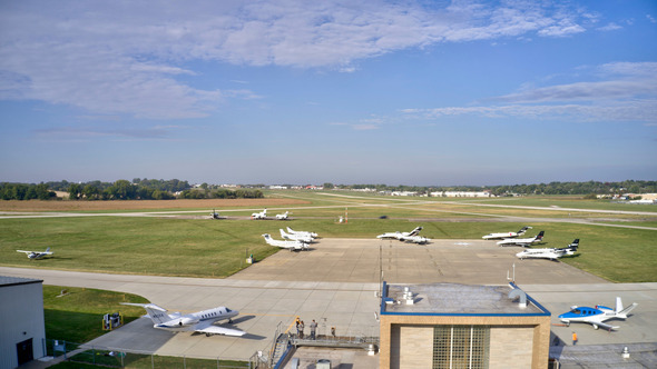 The Iowa City Airport is shown. 