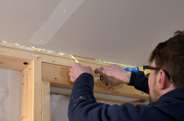 foam insulation installation is shown