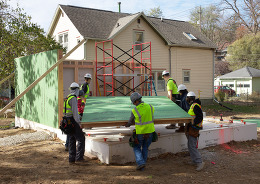 students moving wall