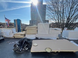 the roof of City Hall is pictured