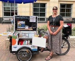 Book Bike parked outside the library