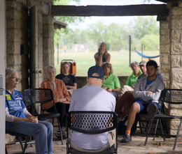 Attendees at the read-aloud are pictured