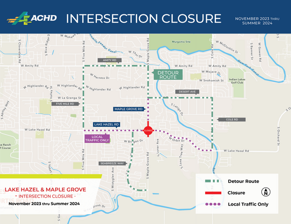 TRAFFIC ADVISORY: Lake Hazel & Maple Grove Intersection