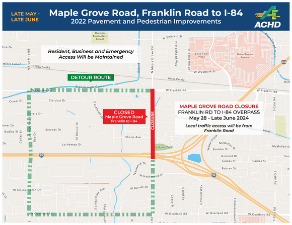 Maple Grove Closure and Detour Route 2024