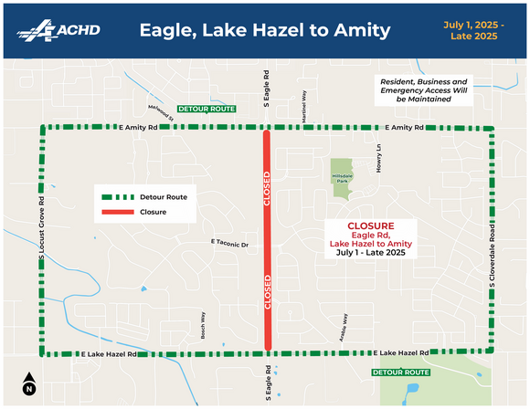 Eagle Road Detour Map