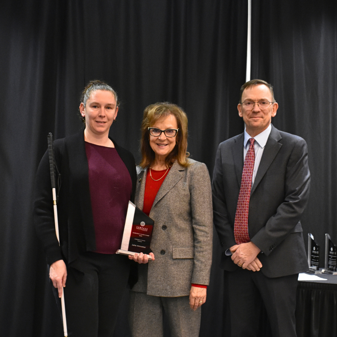 ACHD Pedestrian Advisory Group Member Laine Amoureux receives Leadership in Practice, Volunteer award. (Courtesy: COMPASS)