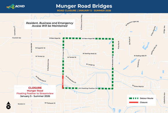 Munger Road project detour map