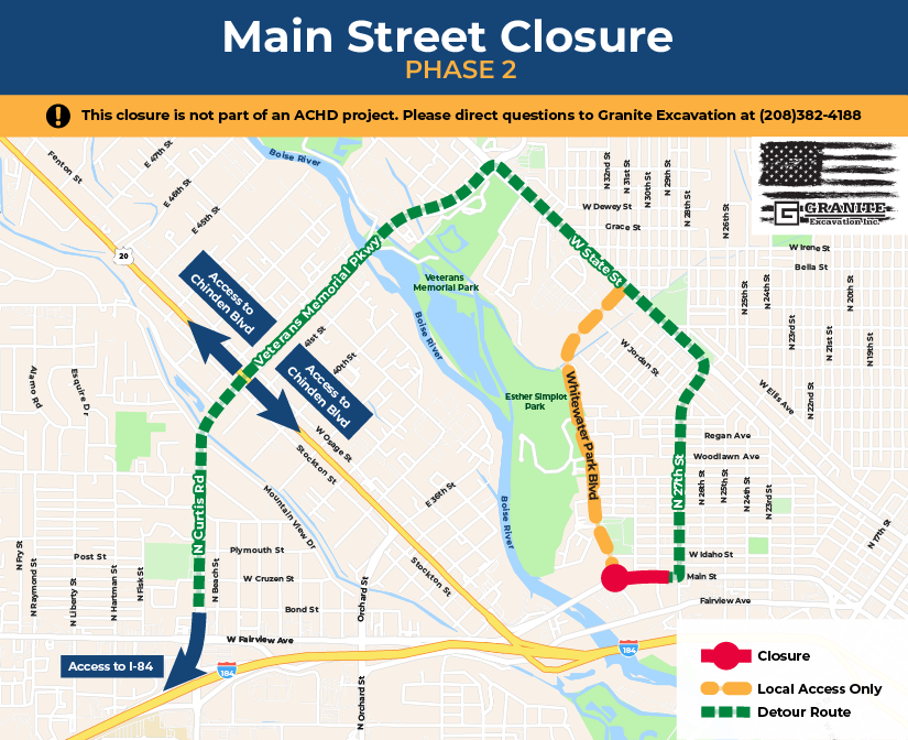 Main Street Phase 2 detour map
