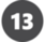 Gray circle with a white 13 in the center