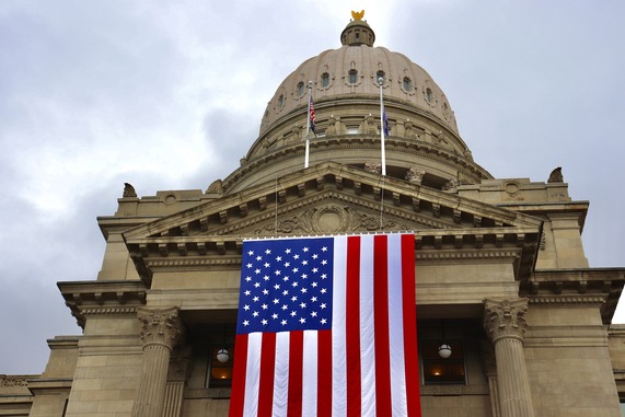 Capitol with flag