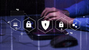 Cybersecurity background image with icons