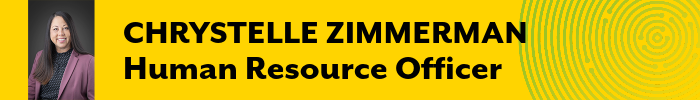 Section banner for Chrystelle Zimmerman, ITS Human Resource Officer