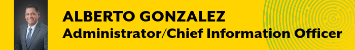 Section banner for Alberto Gonzalez, ITS Administrator and Chief Information Officer
