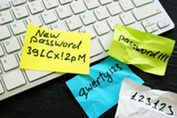 image of passwords written on post-it notes