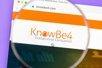 Image of the KnowBe4 logo on a laptop