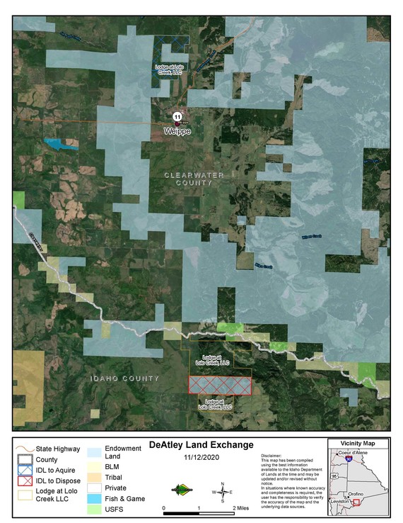 Map of land exchange