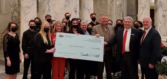 Land Board, students and Big Check