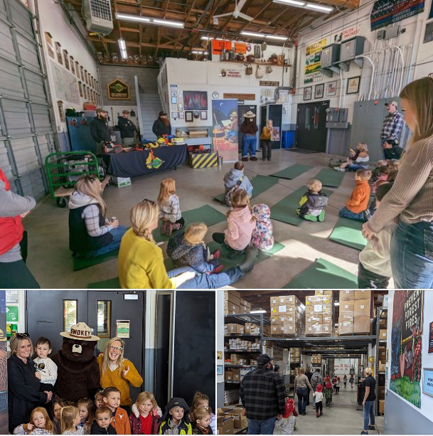 Children tour IDL Interagency Fire Cache