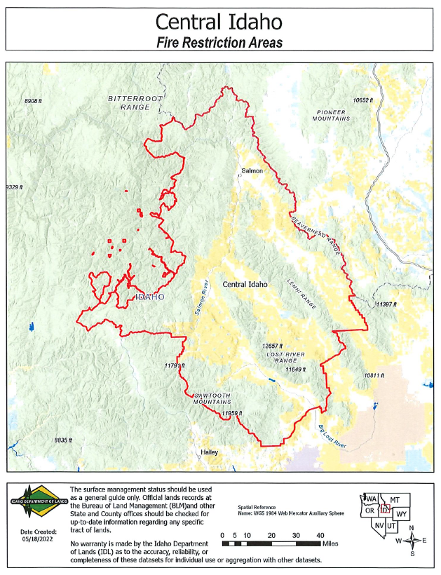 Stage 1 Fire Restrictions - Central Idaho Dispatch Area