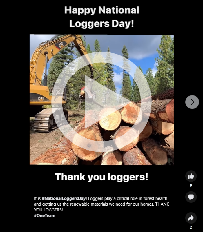 National Loggers Day Facebook Reel