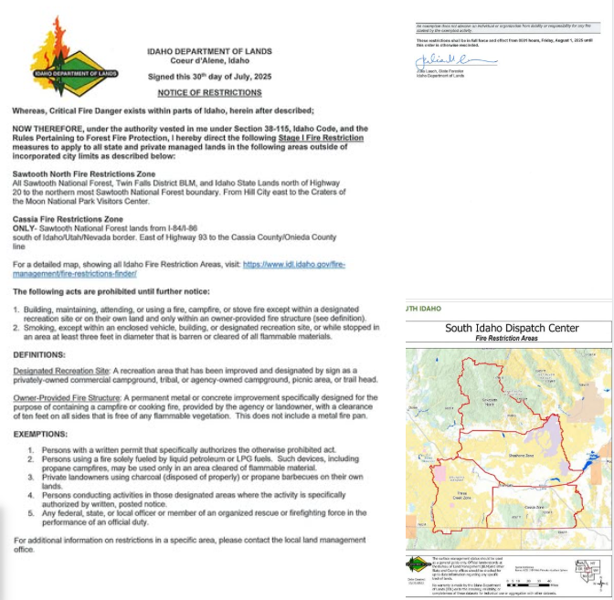 Fire Restriction proclamation