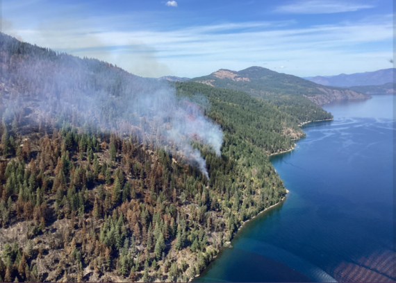 Sunset Fire from aerial view