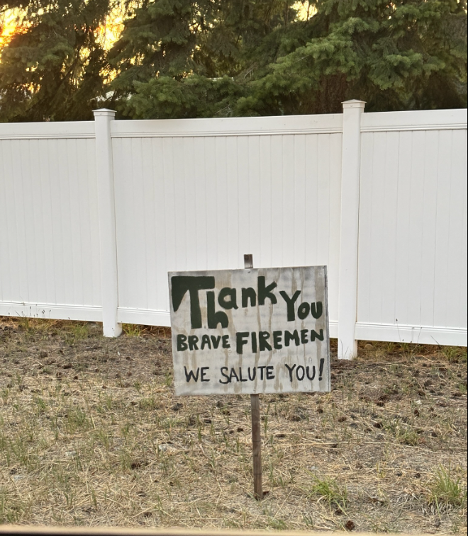Sunset Fire Thank You Sign