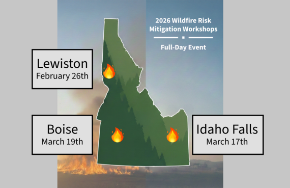 Map of workshop locations in the state of Idaho - Boise, Lewiston, and Idaho Falls