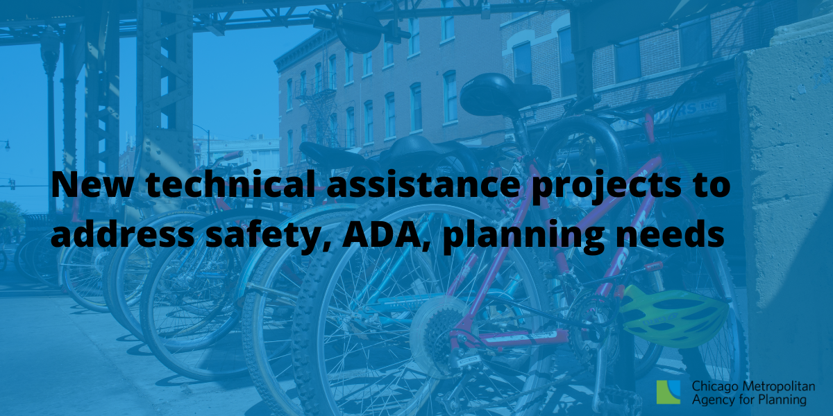 Graphic of bikes with text announcing technical assistance projects