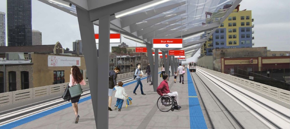Rendering of an updated Red Line station