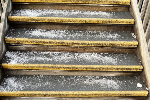 Salt on the stairs