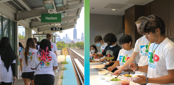 Students participating in planning activities as part of the FLIP program