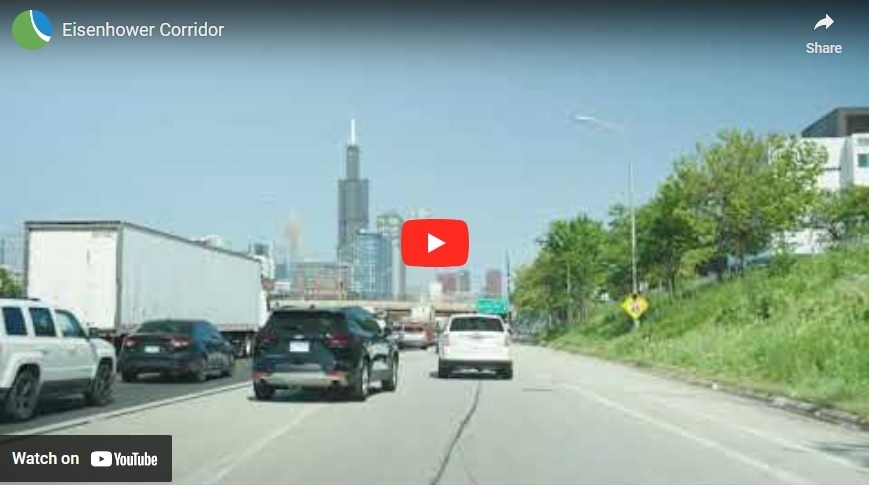 Screenshot of YouTube video of I-290/Blue Line corridor video