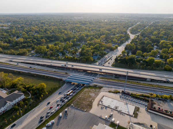 Ariel photo of new interstate interchange