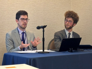 Noah and Jesse presenting at Transport Chicago
