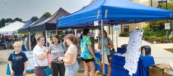 CMAP staff engaging with Montgomery residents on new site plan