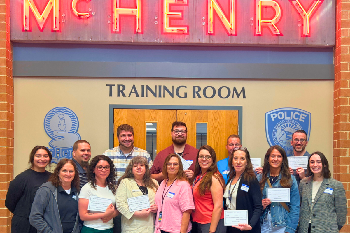 Group of regional ADA coordinators posing for photo in McHenry County