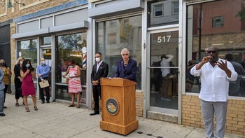 President Preckwinkle at Press Conference